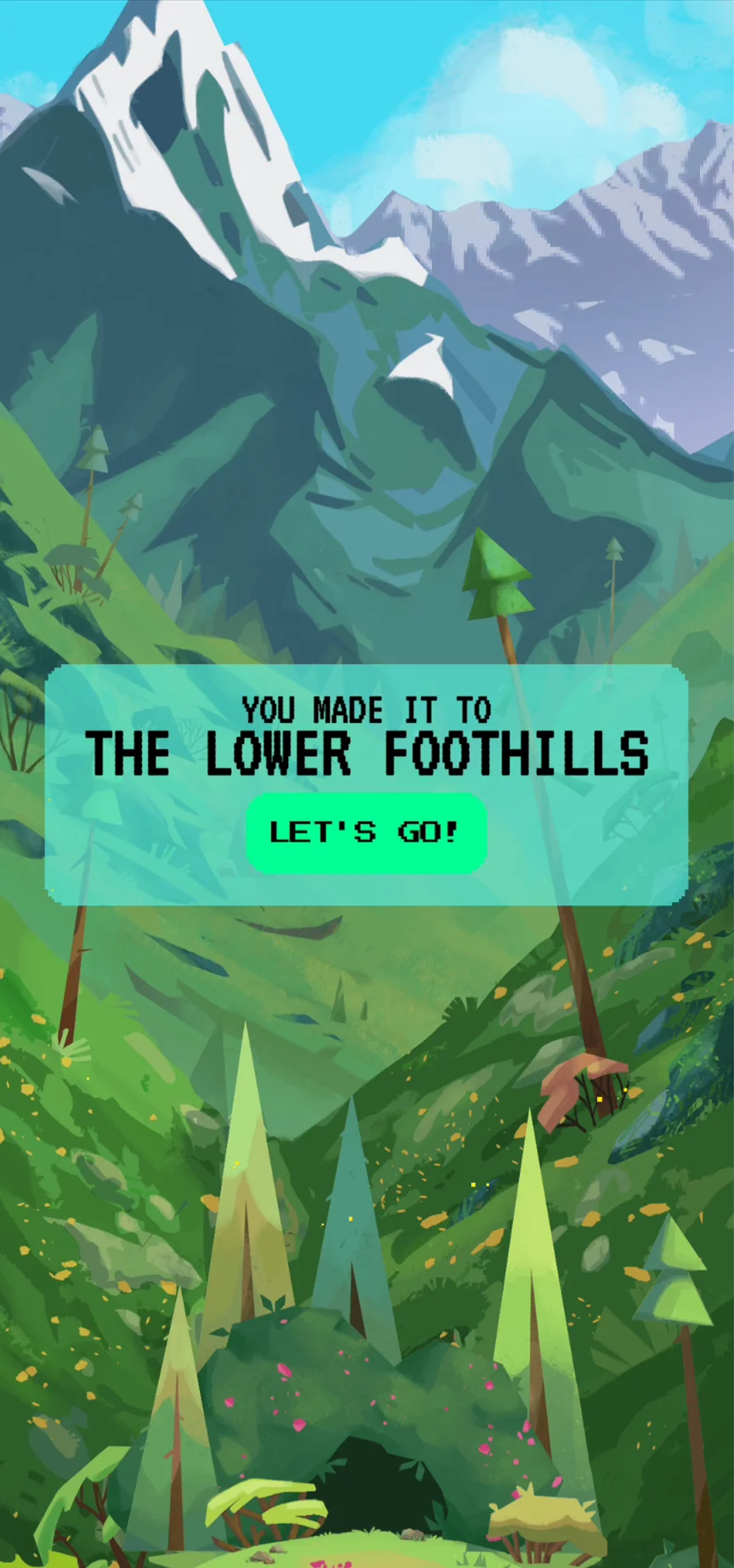 Grindcraft Screenshot of Unlocking Foothills